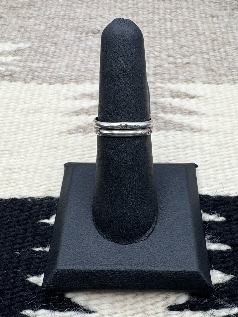 Vintage Signed Navajo Native American Sterling Silver Natural Turquoise Ring 7 - Picture 4 of 6
